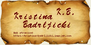 Kristina Badrljički vizit kartica